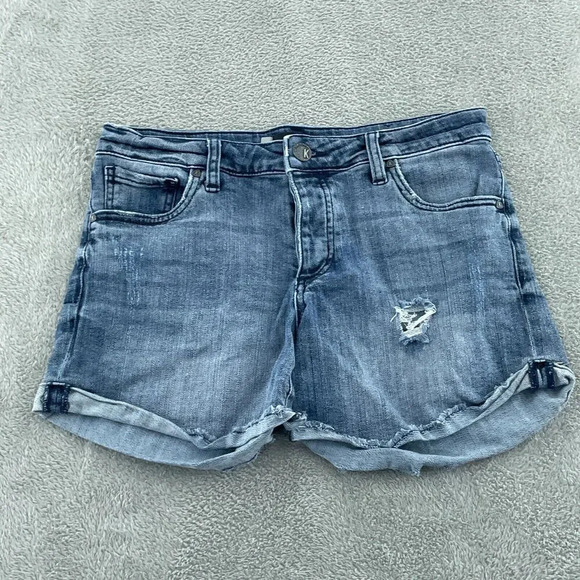 Kut From the Kloth Distressed Jean Shorts Womens 6 Blue 4473 - Picture 1 of 9